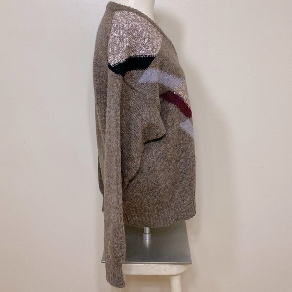 Vintage Wool Brown Dad Sweater Made  In Italy M - Picture 8 of 9